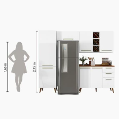 Armário De Cozinha Completa Com Adega 7 Portas 3 Gavetas Favorita — foto 5