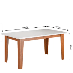 Mesa para Sala de Jantar 1,60m Miami Madeirado/Off White Dobuê — foto 4