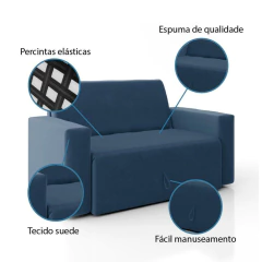 Sofá Cama 2 Lugares Pratik 5000 Mamflex Suede — foto 5