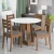 Conjunto de Mesa Sala de Jantar Athenas Redonda 1,03m 4 Cadeiras Dakar Cedro/Off White/Mascavo Dobuê - comprar online