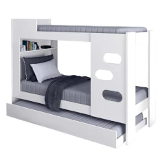 Beliche Floripa com Cama Auxiliar para Colchão 0,88m J&A Branco — foto 1