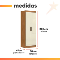 Modulo de Guarda Roupas para Quarto Madrid 2 Portas Maxel — foto 8
