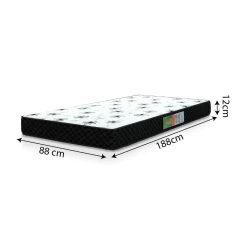 Cama Box Solteiro Colchão Espuma 88x188x50cm Polar Branco / Preto — foto 4