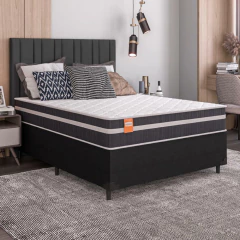 Cama Box Casal Colchão Molas Qatar 138x188x60cm - Suporta até 200Kg Por Pessoa — foto 2