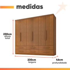 Guarda Roupas Casal 6 Portas 6 Gavetas Maximus Zanzini — foto 3