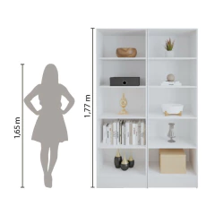 Estante Livreiro Multiuso Mirage 8 Prateleiras 1,77m Branco Viero — foto 6