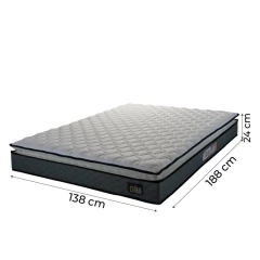 Colchão Casal Espuma D45 Pillow Top Strong 138x188x24cm Cinza/Branco Hellen — foto 2