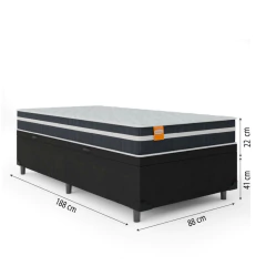 Cama Box Solteiro Baú Colchão Molas Qatar 88x188x63cm - Suporta até 200Kg — foto 4