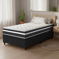 Cama Box Baú Solteiro Molas Ensacadas Bali 88x188x63cm — foto 9
