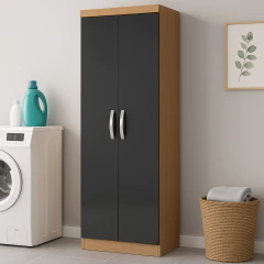 Armário Multiuso Organizador Lavanderia 2 Portas 3 Prateleiras 1,70m New Aramóveis — foto 12