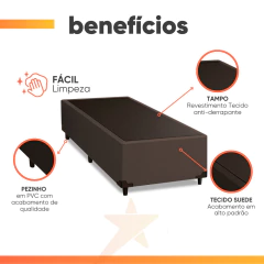 Cama Box Solteiro 0,88m 38cm De Altura Prince — foto 3