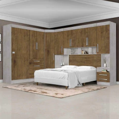 Dormitório Completo Georgia J&A Avelã / Jequitibá Para Cama Box 1,38M Casal — foto 2