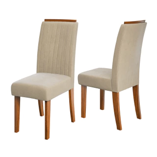 Conjunto de 2 Cadeiras Estofada Sala de Jantar Grécia Dobuê