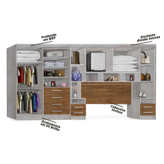 Guarda-roupas Modulado Georgia Casal Ja Avelã / Jequitibá — foto 4