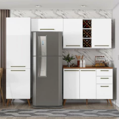 Armário De Cozinha Completa Com Adega 7 Portas 3 Gavetas Favorita — foto 2