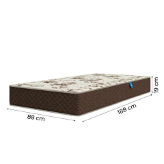 Cama Box Baú Solteiro Colchão Espuma D33 Marquês 88x188x60cm Marrom Umaflex - Suporta até 90kg por — foto 5