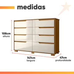 Cômoda 8 Gavetas Geórgia Moval — foto 3