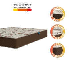 Colchão Casal Espuma D33 Marquês 138x188x19cm Marrom Umaflex - Suporta até 90kg por Pessoa — foto 3