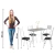 Conjunto de Mesa Sala De Jantar Bruna 1,20m Com 4 Cadeiras Granito Tubular Artefamol
