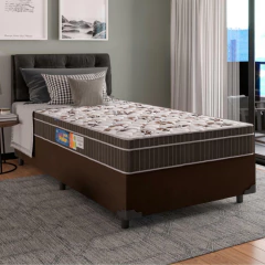 Cama Box Solteiro Colchão Espuma Orthoface Polar 88x188x63cm Marrom - Suporta Até 120kg — foto 2