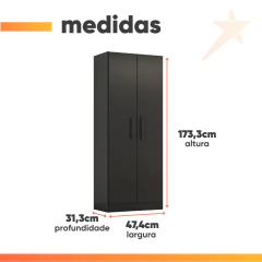Guarda Roupas Multiuso Solteiro Organizador 4 Prateleiras Belém Notável — foto 8