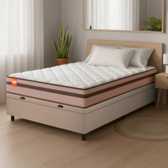 Cama Box Baú Casal Molas Ensacadas Bali 138x188x63cm — foto 2