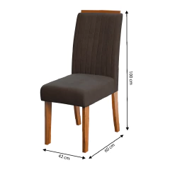 Conjunto de 2 Cadeiras Estofada Sala de Jantar Grécia Dobuê — foto 3