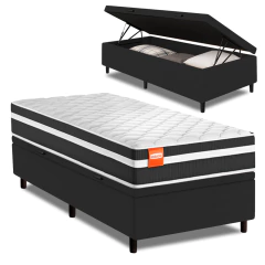 Cama Box Baú Solteiro Molas Ensacadas Bali 88x188x63cm — foto 8