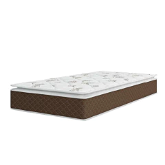 Colchão Solteiro Molas Ensacadas Pillow Top Martino 88x188x25cm Marrom/Branco Umaflex - Suporta até — foto 1