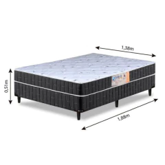Cama Box Casal Conjugado Granada Umaflex Preto/branco Flor — foto 3