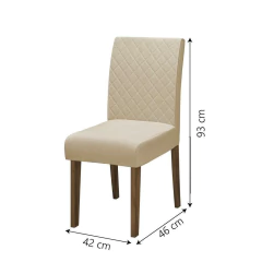 Conjunto de Mesa Sala de Jantar Redonda Athenas 4 Cadeiras Cedro / Off White / Areia Dobuê — foto 4