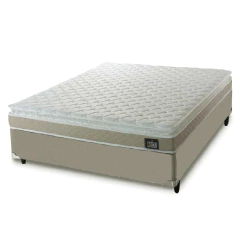 Cama Box Casal Colchão D45 com Pillow Top Hellen Strong 138x188x62cm Bege - Suporta até 150kg — foto 1