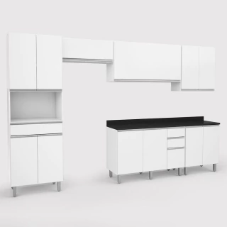 Armário de Cozinha Completa Top Class 6 Peças com 12 Portas Branco