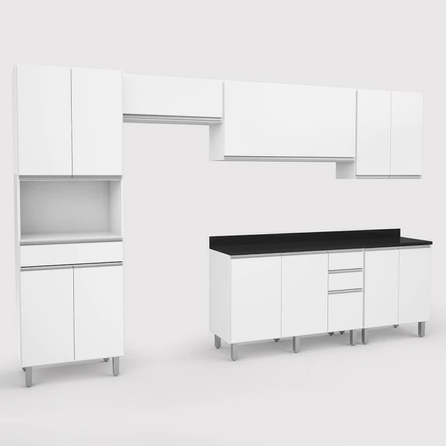 Armário de Cozinha Completa Top Class 6 Peças com 12 Portas Branco