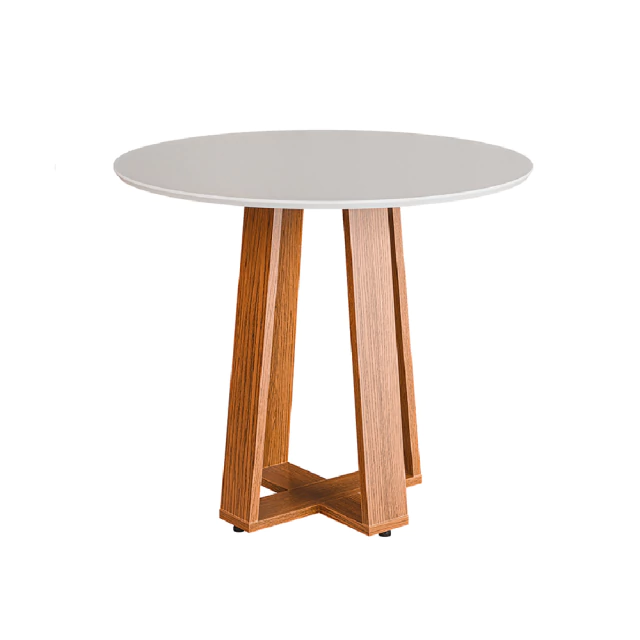 Mesa Sala de Jantar Athenas Redonda 1,03m Madeirado/Off White Dobuê