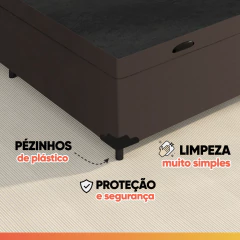 Cama Box com Baú Casal 1,38m com 41cm de Altura Prince — foto 6