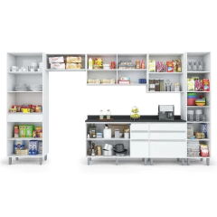 Armário de Cozinha Completa Top Class 7 Peças com 12 Portas Branco — foto 8