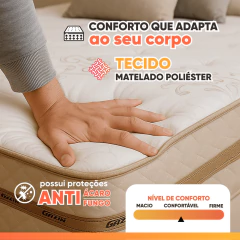 Cama Box Casal Colchão Gazin Molas Flora 138x188x58cm — foto 6