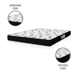 Colchão Casal Espuma 138x188x12cm Polar Branco / Preto — foto 3