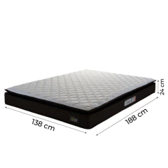 Colchão Casal Espuma D45 Pillow Top Strong 138x188x24cm Marrom/Branco Hellen - Suporta até 150kg por — foto 2