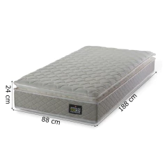 Colchão Solteiro Strong Pillow Top Espuma D45 88x188x24cm Bege - Suporta até 150kg por Pessoa — foto 2