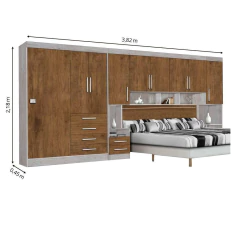 Guarda-roupas Modulado Georgia Casal Ja Avelã / Jequitibá — foto 3