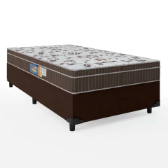 Cama Box Solteiro Colchão Espuma Orthoface Polar 88x188x63cm Marrom - Suporta Até 120kg — foto 1