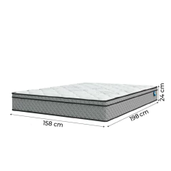 Colchão Casal Queen Molas Ensacadas Mirage 158x198x24cm Cinza/Branco Umaflex — foto 2