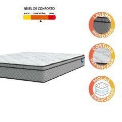Colchão Casal Molas Ensacadas Mirage 138x188x24cm Cinza/Branco Umaflex — foto 3