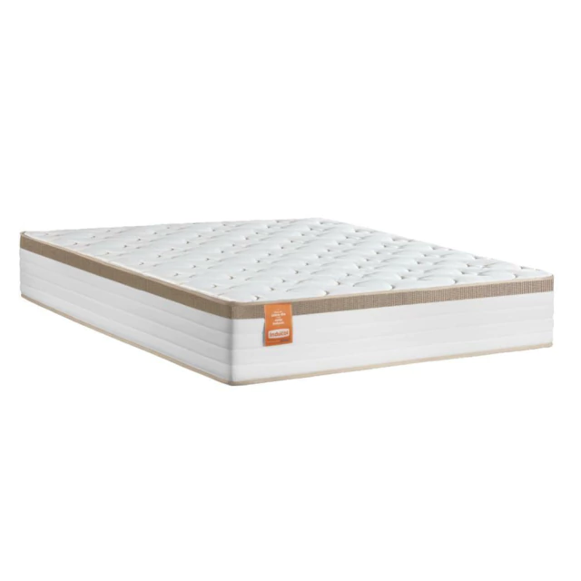 Colchão Casal Molas Ensacadas Real 138x188x27cm Branco / Bege
