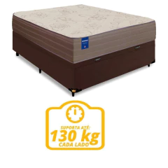 Cama Box Baú Casal Colchão de Espuma D33 Semi Ortopédico Extra Firme Orthotec Marrom 138x188x71cm — foto 9