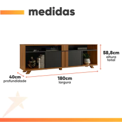 Rack Bancada para TV até 70 Polegadas 1,80m NT 1320 — foto 3