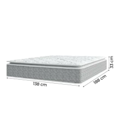 Cama Box Baú Casal Colchão Molas Ensacadas Pillow Top Perfect 138x188x74cm Cinza/Branco Umaflex - Su — foto 5
