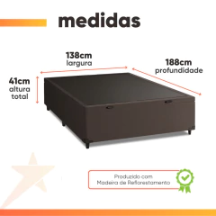 Cama Box com Baú Casal 1,38m com 41cm de Altura Prince — foto 2